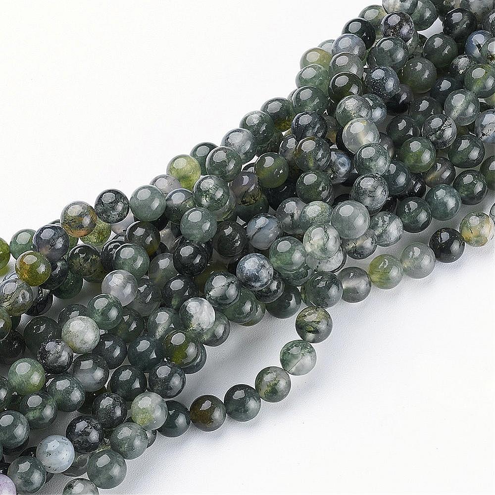 Wholesale Natural Moss Agate Beads Strands - xyzbeads.com