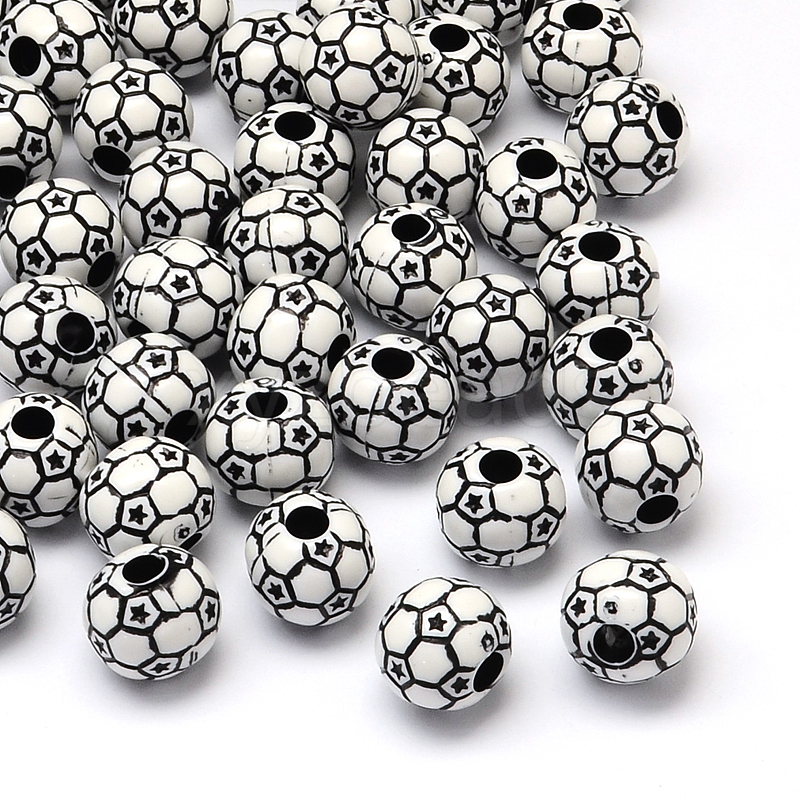 Wholesale FootBall/Soccer Ball Craft Style Acrylic Beads - xyzbeads.com