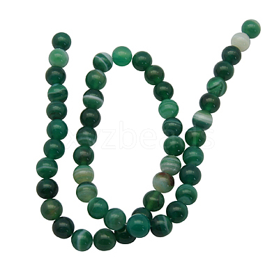 Natural Striped Agate/Banded Agate Beads Strands AGAT-6D-5-1