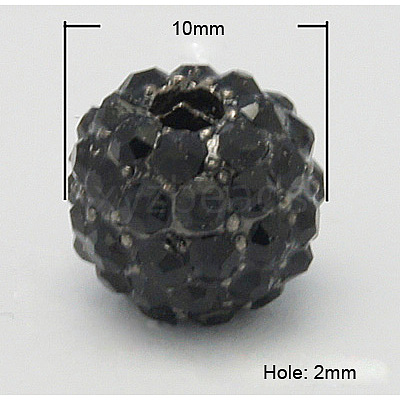 Metal Alloy Rhinestones Beads ALRI-B032-2-1