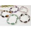Natural & Synthetic Mixed Stone Link Bracelets BJEW-H305-M-1