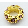 Alloy Rhinestone European Beads CPDL-H011-2-1