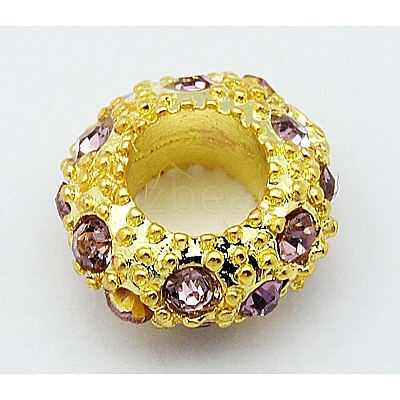Alloy Rhinestone European Beads CPDL-H011-2-1