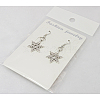 Tibetan Style Snowflake Earrings EJEW-JE00158-05-2