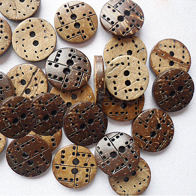 Round Carved 2-hole Basic Sewing Button NNA0YZW-1