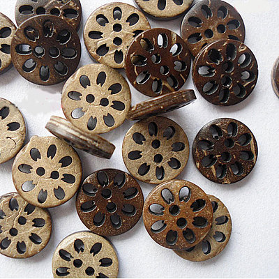 Round Carved 2-hole Basic Sewing Button NNA0YZX-1
