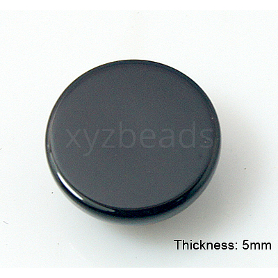Natural Dyed & Heated Black Agate Cabochons G-BA10x5-1