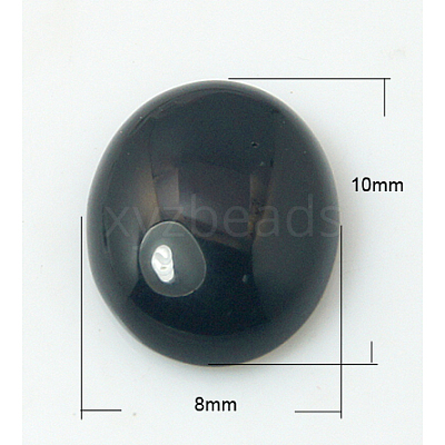 Natural Dyed & Heated Black Agate Cabochons G-BA10x8x4-1