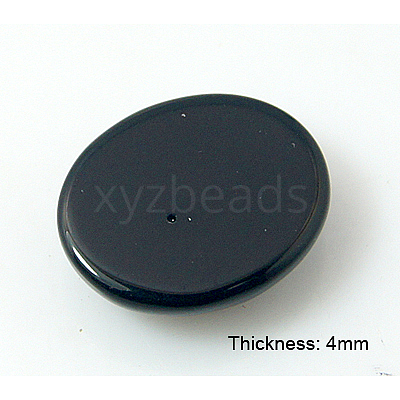 Natural Dyed & Heated Black Agate Cabochons G-BA10x8x4-1