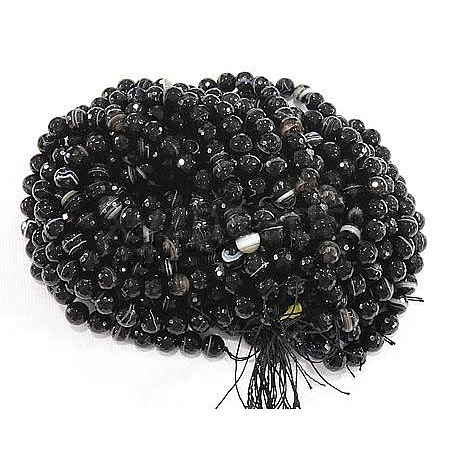 Natural Madagascar Black Agate Bead Strands G-N213A-56-1