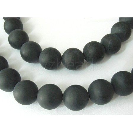 Grade A Natural Dyed & Heated Black Agate Beads Strands G447-7-1