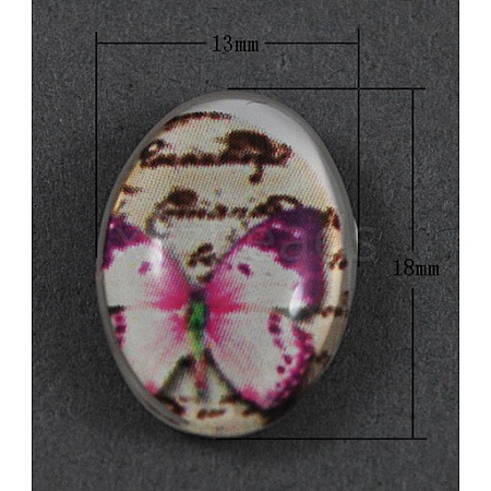 Tempered Glass Cabochons GGLA-R185-1-1
