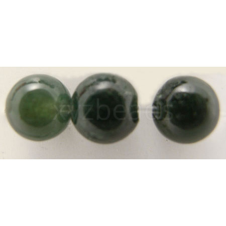 Natural Moss Agate Beads Strands GSR10mmC001-1