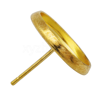 Brass Stud Earring Settings IFIN-Q006-G-1