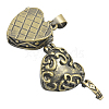 Heart Brass Enamel Prayer Box Pendants KK-24X21-AB-3