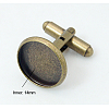 Brass Cuff Button KK-E063-AB-NF-3