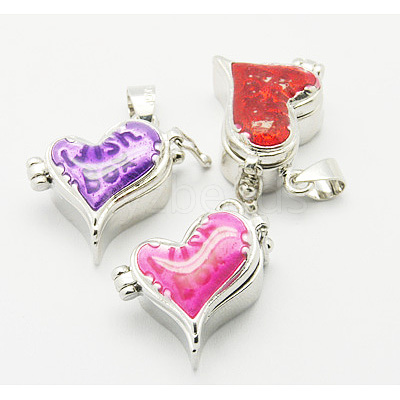 Brass Prayer Box Pendants KK-Q200-M-1