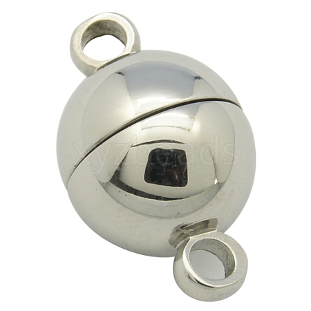304 Stainless Steel Magnetic Clasps with Loops KK-25X15-2-1