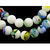 Handmade Millefiori Glass Beads Strands LK05Y-1