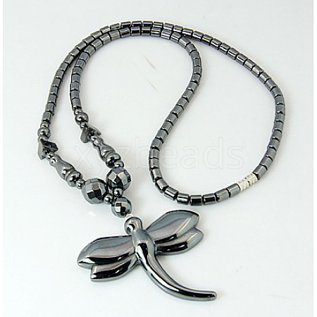 Magnetic Synthetic Hematite Necklaces NJEW-C023-14-1