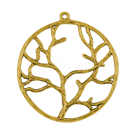 Alloy Metal Tree of Life Pendants PALLOY-20320-AG-RS-1