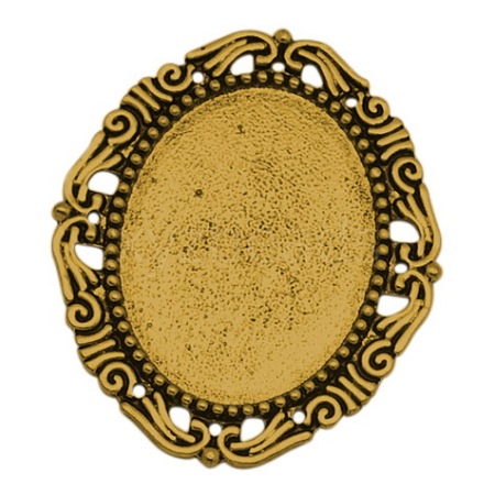 Alloy Cabochon Settings PALLOY-A15623-AG-NF-1