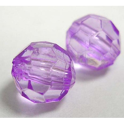 Faceted Round Transparent Acrylic Beads DB8mmC56-1