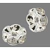 Brass Rhinestone Spacer Beads RB-A014-L12mm-01S-1