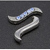 Platinum Alloy Rhinestone Twist Spacer Bars RB-B018-7-1