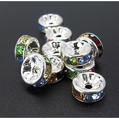 Brass Grade A Rhinestone Spacer Beads RB-A004-9-1