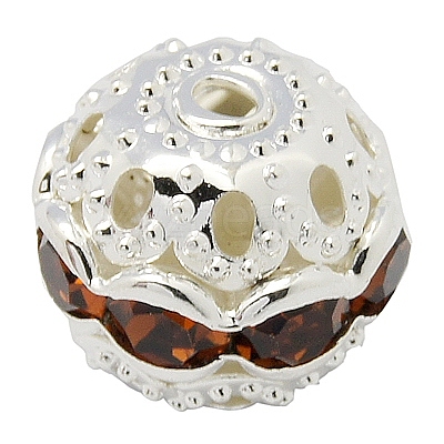 Brass Rhinestone Beads RB-A011-10mm-17S-1