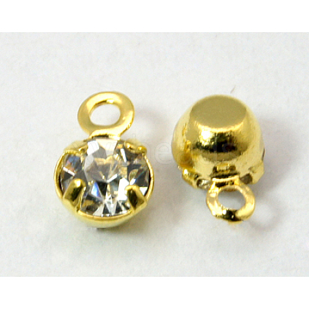 Golden Plated Brass Setting with Middle East Rhinestone Pendants RB-6.5x4x3.5-01G-1
