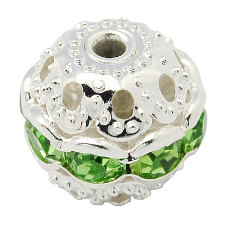 Brass Rhinestone Beads RB-A011-10mm-07S-1