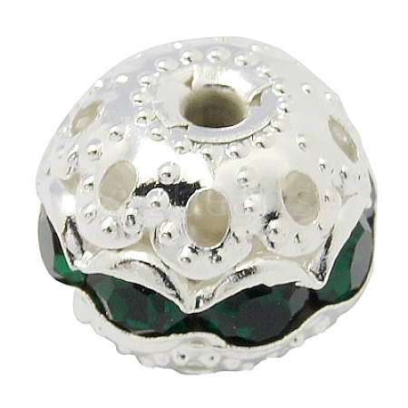 Brass Rhinestone Beads RB-A011-10mm-08S-1