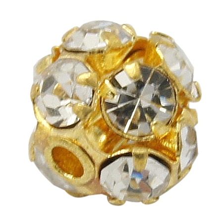 Brass Rhinestone Beads RB-H034-10-1