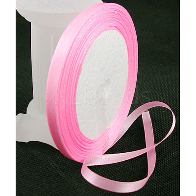 Breast Cancer Pink Awareness Ribbon Making Materials Single Face Satin Ribbon RC12mmY082-1