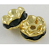 Brass Rhinestone Spacer Beads RSB028NF-04G-1