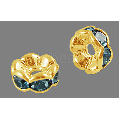 Brass Grade A Rhinestone Spacer Beads RSB028NF-13G-1