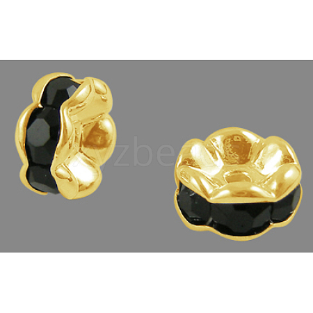 Brass Rhinestone Spacer Beads RSB030NF-04G-1