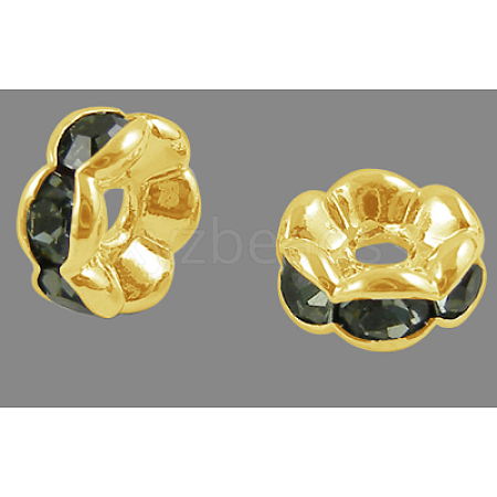 Grade A Brass Rhinestone Spacer Beads RSB160NF-03G-1