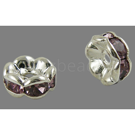 Grade A Brass Rhinestone Spacer Beads RSB160NF-16-1