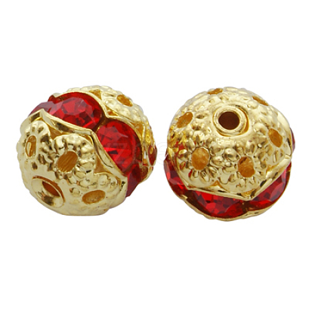 Brass Rhinestone Beads RSB417-8mm-08G-1