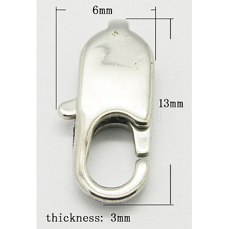 Tarnish Resistant 304 Stainless Steel Lobster Claw Clasps STAS-Q046-2-1