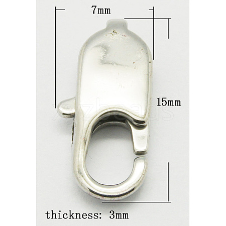 Tarnish Resistant 304 Stainless Steel Lobster Claw Clasps STAS-Q046-3-1