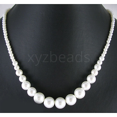 21 inch(53.3cm) Glass Pearl Necklace TBS014-1