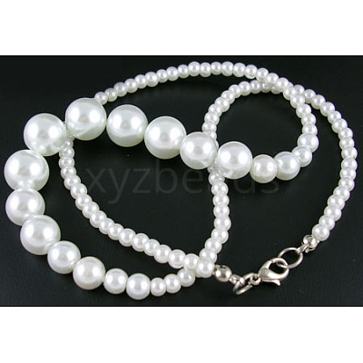 21 inch(53.3cm) Glass Pearl Necklace TBS014-1