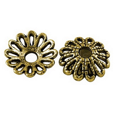 Tibetan Style Fancy Bead Caps TIBE-LF1413YKG-AG-LF-1