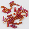 Transparent Colours Rainbow Glass Bugle Beads TSDB6MM165B-1