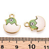 Printed Light Gold Tone Alloy Pendants ENAM-N056-204E-3