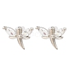 Dragonfly Platinum Brass Stud Earrings EJEW-L270-09P-3
